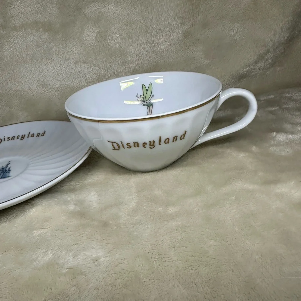 Vintage Disneyland Tea Cup & Saucer Featuring Tinkerbell and the Castle - Picture 7 of 10